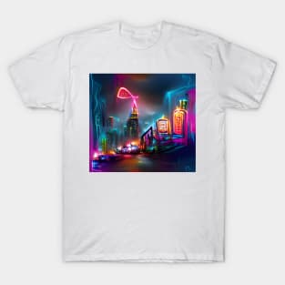 Futuristic Neon City T-Shirt